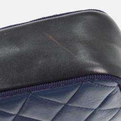 Pre Owned Chanel Blue Navy Lambskin Ballerine Camera Bag