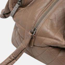 Pre Owned Chanel Brown Distressed Lambskin Lady Braid Bowler Bag