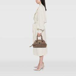 Pre Owned Chanel Brown Distressed Lambskin Lady Braid Bowler Bag