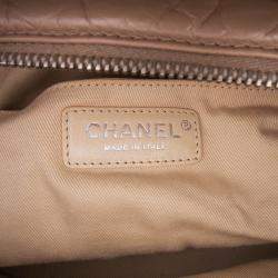 Pre Owned Chanel Brown Distressed Lambskin Lady Braid Bowler Bag
