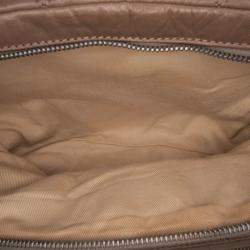Pre Owned Chanel Brown Distressed Lambskin Lady Braid Bowler Bag