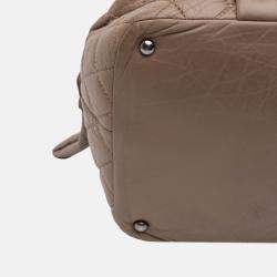 Pre Owned Chanel Brown Distressed Lambskin Lady Braid Bowler Bag