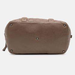 Pre Owned Chanel Brown Distressed Lambskin Lady Braid Bowler Bag