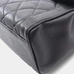 Pre Owned Chanel Matelasse Black Calfskin Leather Handbag 
