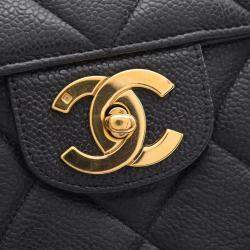 Pre Owned Chanel Matelasse Black Calfskin Leather Handbag 