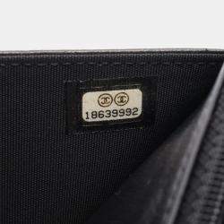 Pre Owned Chanel Coco Mark Black Leather Shoulder Bag