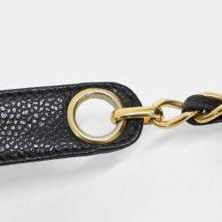 Pre Owned Chanel Black Grained Leather Shoulder Bag GHW