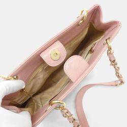 Pre Owned Chanel Pink Calf Leather Shoulder Bag