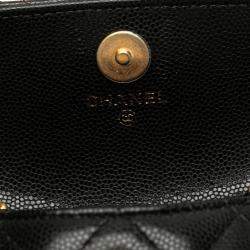 Pre Owned Chanel Mini Matelasse Coco Mark In Black Caviar Skin Waist Bag
