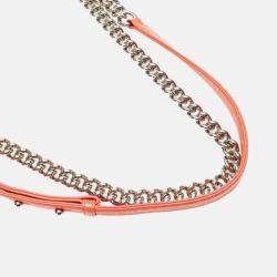 Pre Owned Chanel Coco Mark Boy 25 Shoulder Bag In Orange Multicolored Tweed And Lambskin