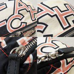 مملوكة مسبقًا حقيبة ظهر شانيل في نيلون وجلد عاجي أسود زهري نيون ماتلاش