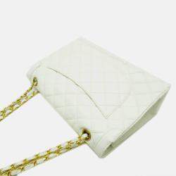 Pre Owned Chanel Paris Limited Edition Double Flap Shoulder Bag In White Lambskin
