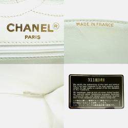 Pre Owned Chanel Paris Limited Edition Double Flap Shoulder Bag In White Lambskin