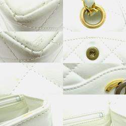 Pre Owned Chanel Paris Limited Edition Double Flap Shoulder Bag In White Lambskin
