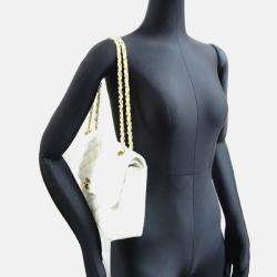Pre Owned Chanel Paris Limited Edition Double Flap Shoulder Bag In White Lambskin