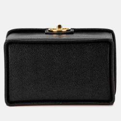 Pre Owned Chanel Coco Mark Vanity Bag Shoulder 2-Way Black Caviar Skin