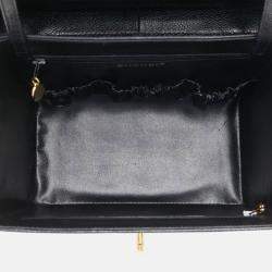 Pre Owned Chanel Coco Mark Vanity Bag Shoulder 2-Way Black Caviar Skin
