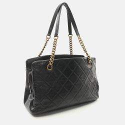 Pre Owned Chanel Matelasse Shoulder Bag Lambskin (Sheepskin) Black