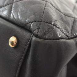 Pre Owned Chanel Matelasse Shoulder Bag Lambskin (Sheepskin) Black