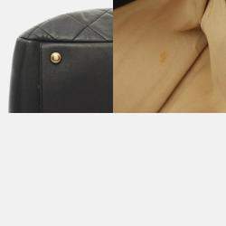 Pre Owned Chanel Matelasse Shoulder Bag Lambskin (Sheepskin) Black