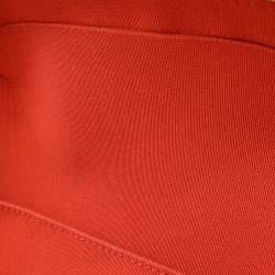 Pre Owned Chanel Matelasse Vanity Case Handbag Chain Shoulder Leather White Red