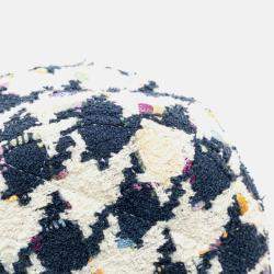 Pre Owned Chanel 19 Coco Mark Chain Shoulder Bag Handbag Ap0945 White Navy Multicolor Tweed Leather
