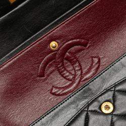 Pre Owned Chanel Black Small Classic Lambskin Double Flap