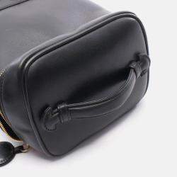 Pre Owned Chanel Vanity Black Leather Top Handle Bag