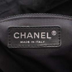 Pre Owned Chanel New Travel Line Black Nylon Coco CC Shoulder Tote Bag