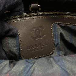 Pre Owned Chanel CC Coco Small Khaki Green Nylon Leather Tote
