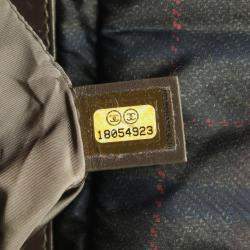 Pre Owned Chanel CC Coco Small Khaki Green Nylon Leather Tote