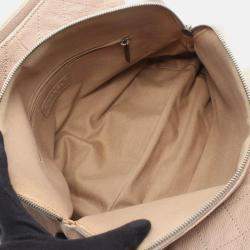 Pre Owned Chanel CC Coco Matelasse Beige Calfskin Chain Shoulder Tote Bag