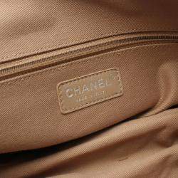 Pre Owned Chanel CC Coco Matelasse Beige Calfskin Chain Shoulder Tote Bag