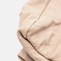 Pre Owned Chanel CC Coco Matelasse Beige Calfskin Chain Shoulder Tote Bag