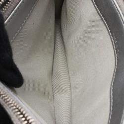 Pre Owned Chanel Coco Chevron V Stitch Silver Patent Leather  Chain Shoulder Bag