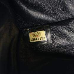 Pre Owned Chanel Navy Blue Cotton Jersey Chain Shoulder Bag