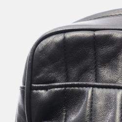 Pre Owned Chanel Mademoiselle CC Coco Mark Black Lambskin Leather Shoulder Bag