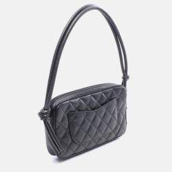 Pre Owned Chanel CC Coco Cambon Line Black Leather Handbag 