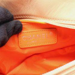 Pre Owned Chanel Coco Cambon Line Mini Beige Patent Leather Bowling Handbag