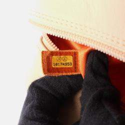 Pre Owned Chanel Coco Cambon Line Mini Beige Patent Leather Bowling Handbag