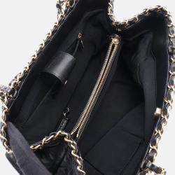 Pre Owned Chanel CC Coco Matelasse Black Leather Chain Shoulder Tote GHW