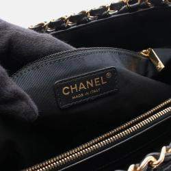 Pre Owned Chanel CC Coco Matelasse Black Leather Chain Shoulder Tote GHW