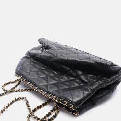 Pre Owned Chanel CC Coco Matelasse Black Leather Chain Shoulder Tote GHW