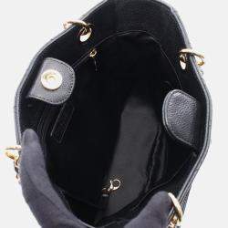 Pre Owned Chanel Matelasse PST Black Calfskin Shoulder Tote Bag GHW 