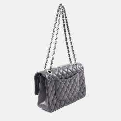 Pre Owned Chanel Coco Matelasse Black Calfskin W Flap Shoulder Bag 