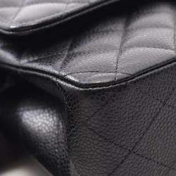 Pre Owned Chanel Coco Matelasse Black Calfskin W Flap Shoulder Bag 