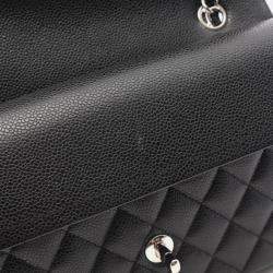 Pre Owned Chanel Coco Matelasse Black Calfskin W Flap Shoulder Bag 