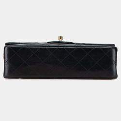 Pre Owned Chanel Black Small Classic Lambskin Double Flap