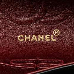 Pre Owned Chanel Black Small Classic Lambskin Double Flap