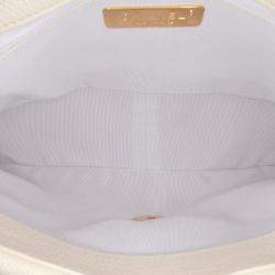 Pre Owned Chanel White Medium Crochet Calfskin 19 Flap
